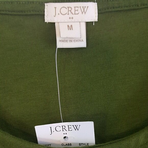 J. Crew Factory Dress M NWT Faux Wrap Tank Olive Green Career Office Modest - Picture 3 of 4